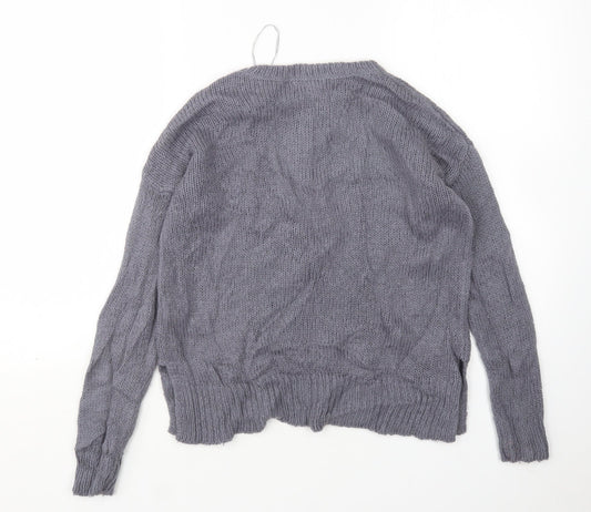 New Look Womens Grey Round Neck Pullover Jumper Size S