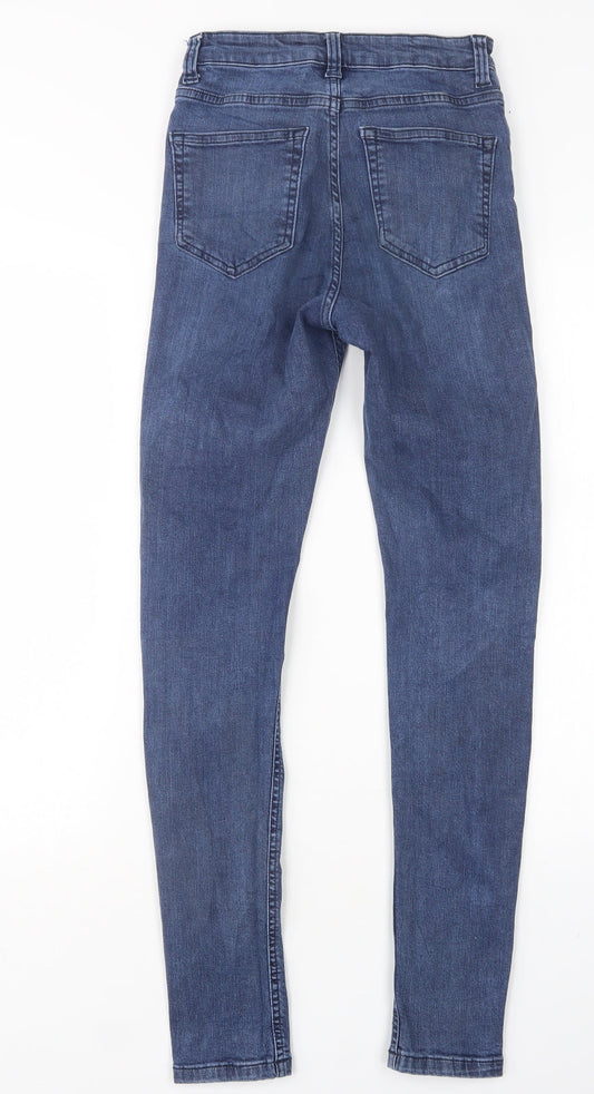 Topshop Womens Blue Cotton Skinny Jeans Size 26 in L29 in Regular