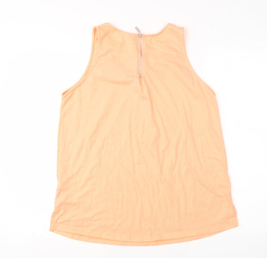Peacocks Womens Pink Polyester Basic Tank Size 16 Round Neck