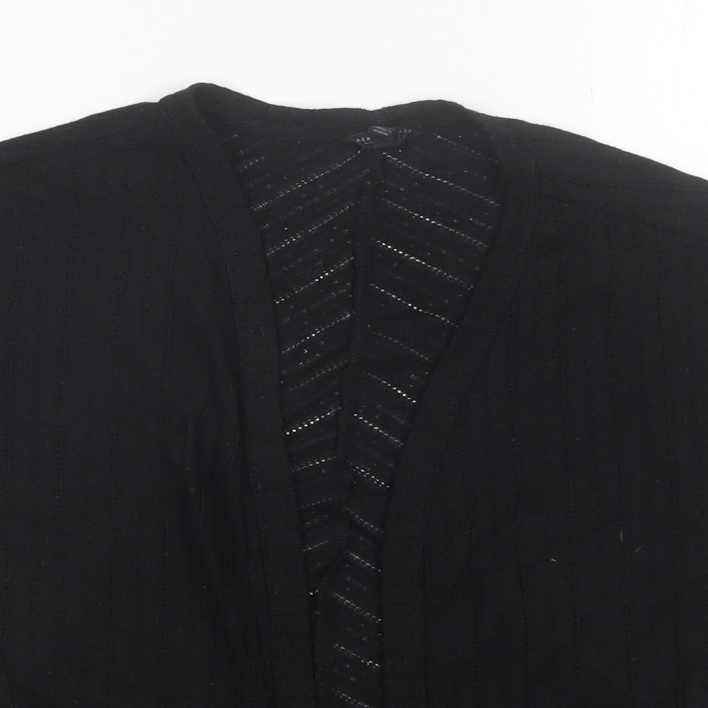 Aeropastale Womens Black V-Neck Polyester Shrug Jumper Size XS
