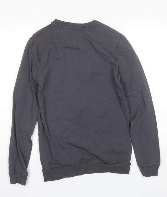 ASOS Mens Grey Round Neck Cotton Pullover Jumper Size XS