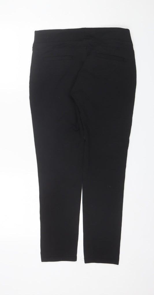 Elegant's Womens Black Polyester Trousers Size 14 L27 in Regular