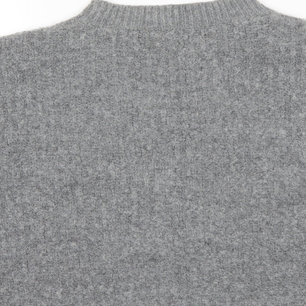 Marks and Spencer Womens Grey Roll Neck Acrylic Pullover Jumper Size S