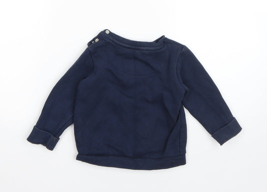 F&F Boys Blue Cotton Pullover Jumper Size 12-18 Months