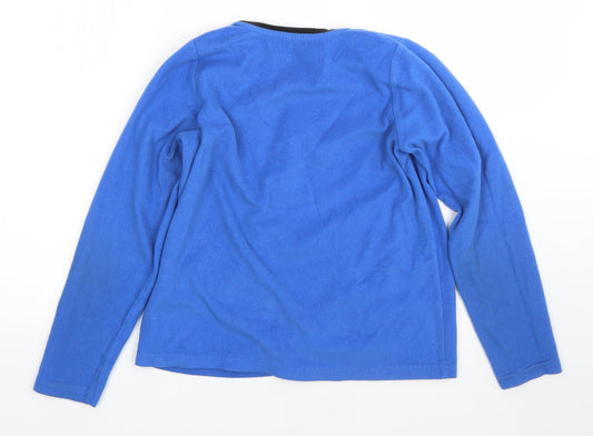 Preworn Boys Blue Round Neck Polyester Pullover Jumper Size 13 Years