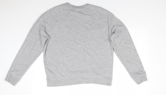 Divided Womens Grey Cotton Pullover Sweatshirt Size M - Mid Grey mix Heart Logo