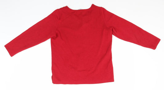 Bonmarché Womens Red Round Neck Polyester Pullover Jumper Size S