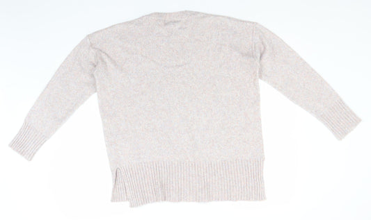 New Look Mens Grey Round Neck Acrylic Pullover Jumper Size M