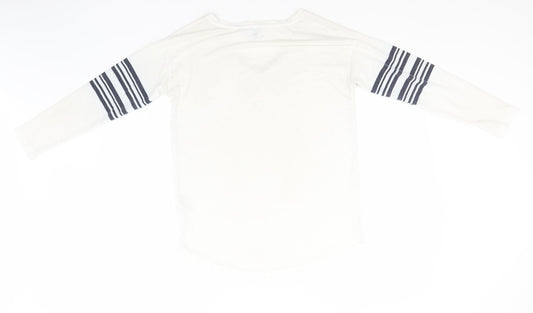 ASOS Womens White V-Neck Polyester Pullover Jumper Size 10