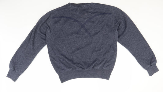 Cinch Mens Blue Round Neck Polyester Pullover Jumper Size L