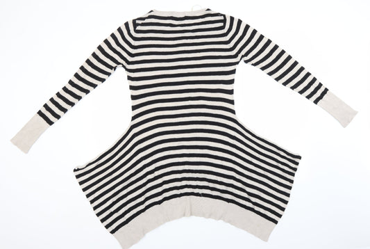 Atmosphere Womens Black Striped Viscose T-Shirt Dress Size 8 Round Neck