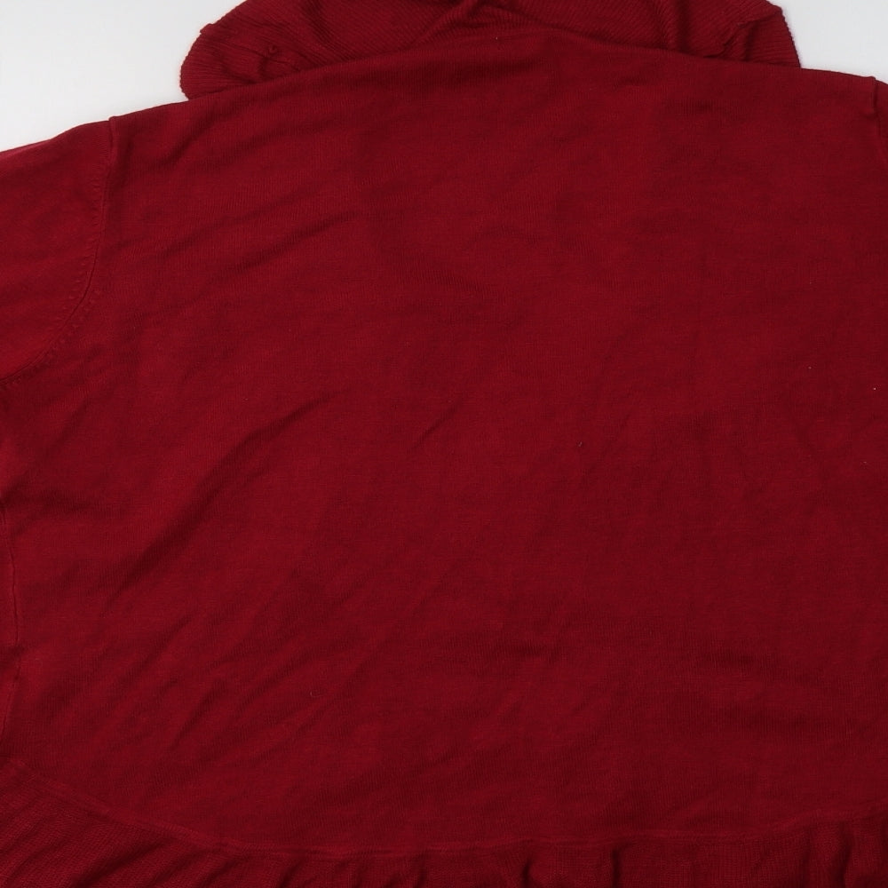 NEXT Womens Red V-Neck Viscose Cardigan Jumper Size S