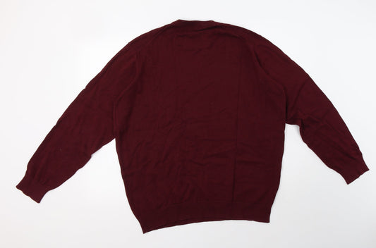 Golf Co Mens Purple Crew Neck Cotton Pullover Jumper Size L
