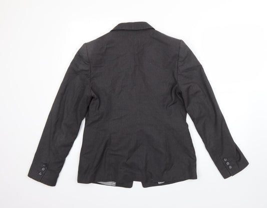 M&S Womens Grey Jacket Blazer Size 12 Button