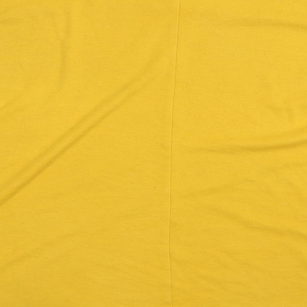 New Look Womens Yellow Round Neck Viscose Pullover Jumper Size 14