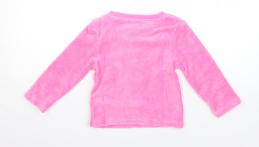 Crafted Girls Pink Round Neck Polyester Pullover Jumper Size 2-3 Years - tiger