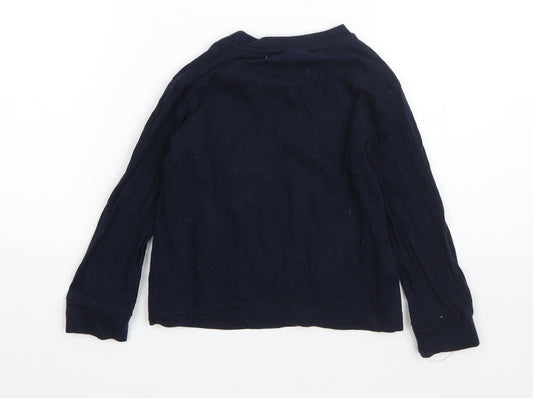 Kids Boys Blue Cotton Pyjama Top Size 4-5 Years - christmas
