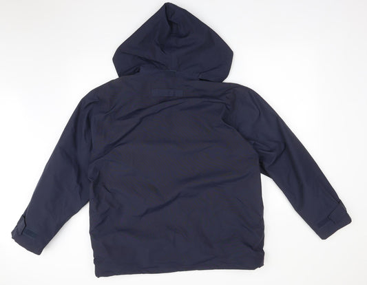 B&C COLLECTION Mens Blue Overcoat Coat Size S