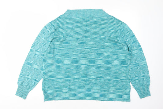 Klass Womens Green Round Neck Pullover Jumper Size 2XL