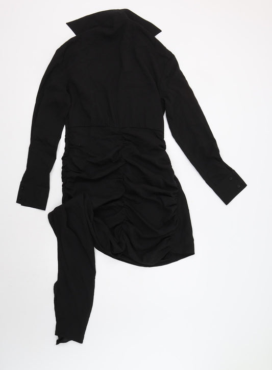 Nasty Gal Womens Black Polyester Bodycon Size 10 Collared Zip