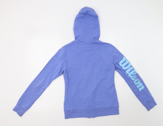 Wilson Womens Blue Cotton Full Zip Hoodie Size XS Zip