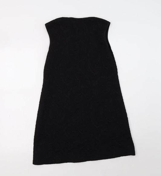 Amaya Womens Black Paisley A-Line Size 14 Round Neck
