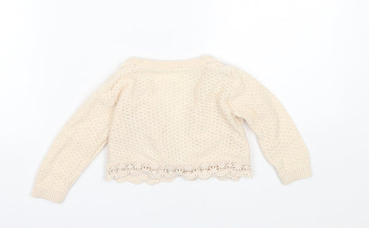 George Baby Beige Cotton Cardigan Jumper Size 6-9 Months