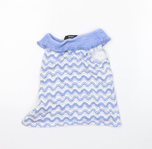 George Girls Blue Striped Cotton A-Line Size 18-24 Months