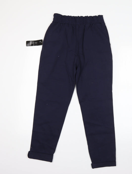New Colection Womens Blue Cotton Dress Pants Trousers Size S L23 in Regular