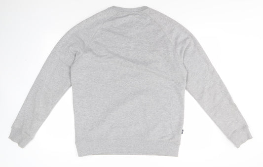 Union Mens Grey Round Neck Cotton Pullover Jumper Size M