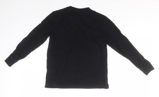 NEXT Boys Black Round Neck Cotton Pullover Jumper Size 8 Years