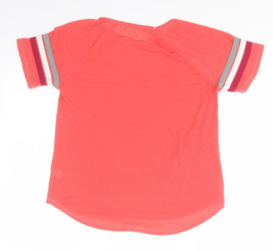 Preworn Boys Red Cotton Basic T-Shirt Size M Round Neck