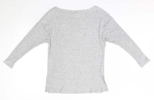 Miss Selfridge Womens Grey Round Neck Viscose Pullover Jumper Size 10