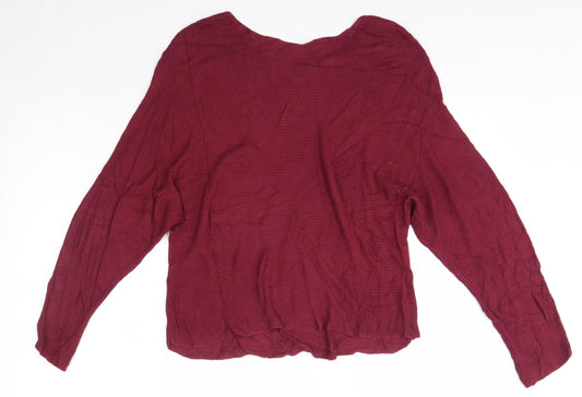 Bershka Womens Pink Round Neck Viscose Pullover Jumper Size M