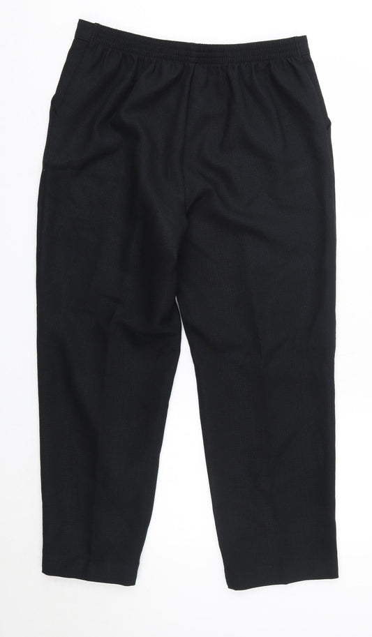 M&S Womens Black Polyester Dress Pants Trousers Size 14 L27 in Regular