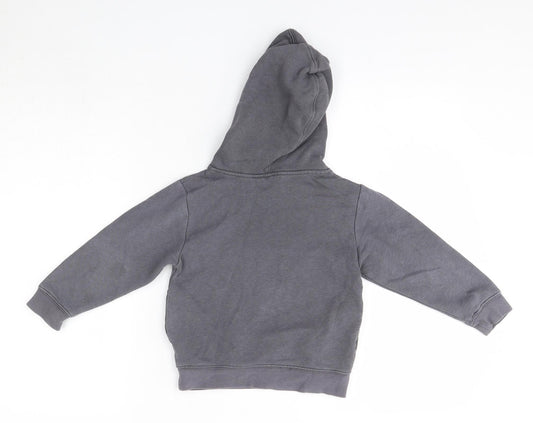 H&M Girls Grey Cotton Pullover Hoodie Size 3-4 Years - Angry Birds