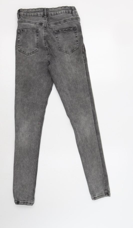 Primark Womens Grey Cotton Jegging Jeans Size 10 L28 in Regular Button