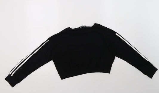 Select Girls Black Cotton Pullover Sweatshirt Size 12-13 Years - New York