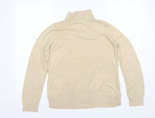 BHS Womens Beige Mock Neck Acrylic Pullover Jumper Size 14