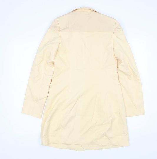 Misspap Womens Yellow Overcoat Jacket Size 8