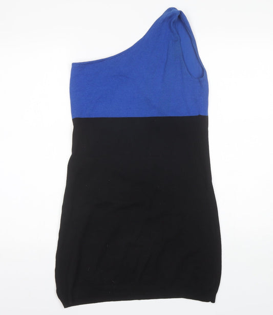 B-Soul Womens Black Viscose Mini Size 12 One Shoulder