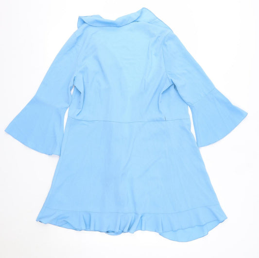 Outrageous Fortune Womens Blue V-Neck Polyester Cardigan Jumper Size 12