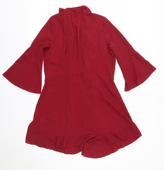 Outrageous Fortune Womens Red V-Neck Polyester Cardigan Jumper Size 14