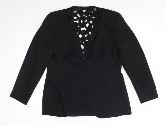 Gina Womens Black Jacket Size 12