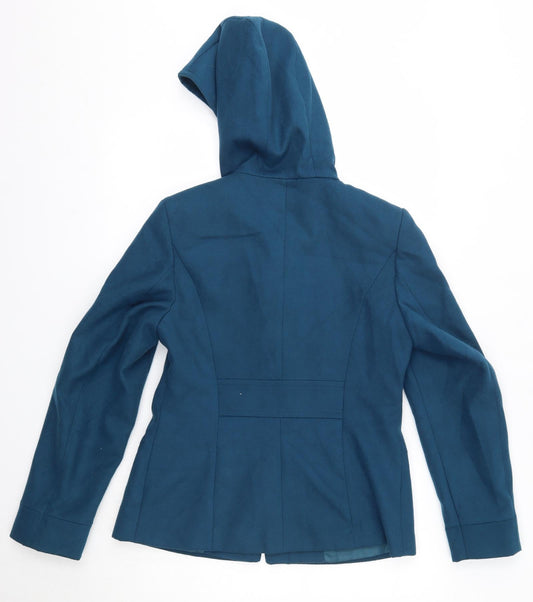 George Womens Blue Parka Coat Size 10