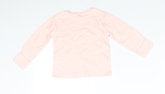 Disney by George Girls Pink Animal Print Cotton Pyjama Top Size 3-6 Months Pullover - Peach Minnie Mouse