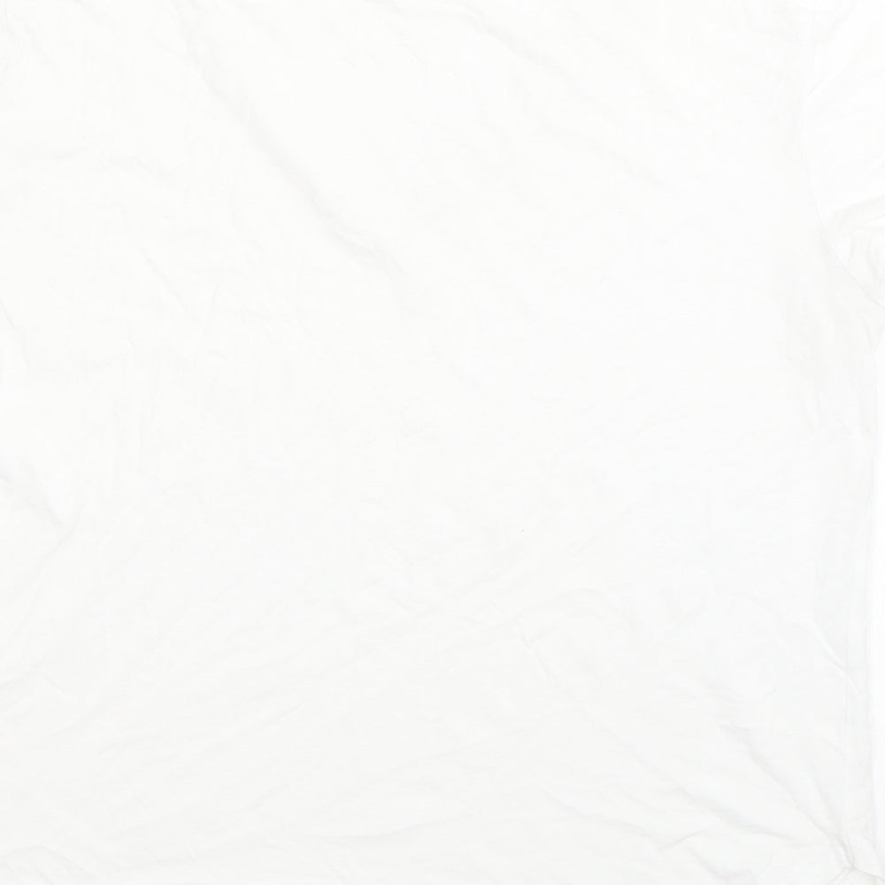 H&M Womens White 100% Cotton Basic T-Shirt Size M Round Neck