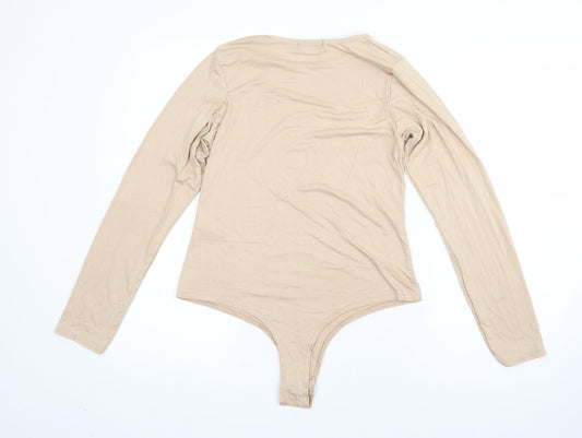 Pretty Little Thing Womens Beige Viscose Romper One-Piece Size 12