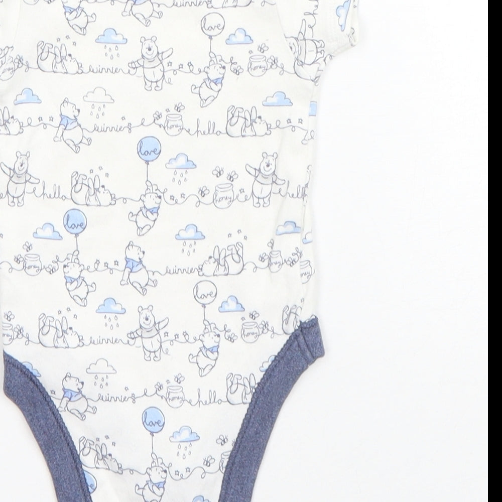 George Boys White Cotton Babygrow One-Piece Size 0-3 Months - Winnie the Pooh