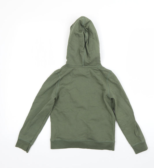 Preworn Boys Green Cotton Pullover Hoodie Size 6 Years